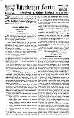 Nürnberger Kurier (Nürnberger Friedens- und Kriegs-Kurier) Donnerstag 20. September 1860