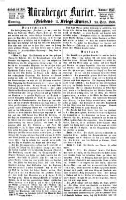 Nürnberger Kurier (Nürnberger Friedens- und Kriegs-Kurier) Sonntag 23. September 1860