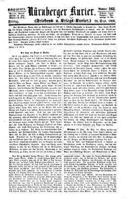 Nürnberger Kurier (Nürnberger Friedens- und Kriegs-Kurier) Freitag 28. September 1860