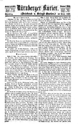 Nürnberger Kurier (Nürnberger Friedens- und Kriegs-Kurier) Sonntag 30. September 1860