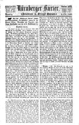 Nürnberger Kurier (Nürnberger Friedens- und Kriegs-Kurier) Montag 8. Oktober 1860