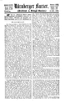 Nürnberger Kurier (Nürnberger Friedens- und Kriegs-Kurier) Dienstag 9. Oktober 1860