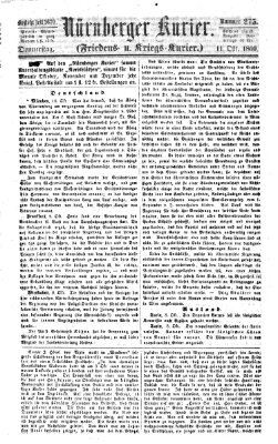 Nürnberger Kurier (Nürnberger Friedens- und Kriegs-Kurier) Donnerstag 11. Oktober 1860