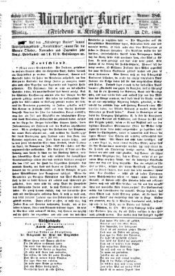 Nürnberger Kurier (Nürnberger Friedens- und Kriegs-Kurier) Montag 22. Oktober 1860