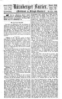 Nürnberger Kurier (Nürnberger Friedens- und Kriegs-Kurier) Donnerstag 25. Oktober 1860