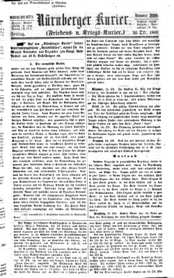 Nürnberger Kurier (Nürnberger Friedens- und Kriegs-Kurier) Freitag 26. Oktober 1860