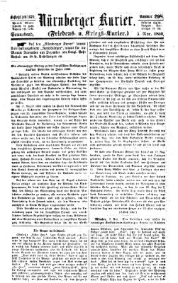 Nürnberger Kurier (Nürnberger Friedens- und Kriegs-Kurier) Samstag 3. November 1860