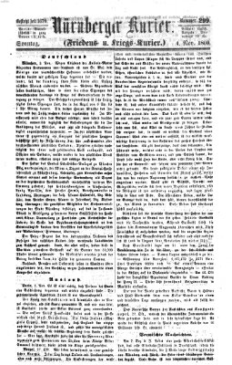 Nürnberger Kurier (Nürnberger Friedens- und Kriegs-Kurier) Sonntag 4. November 1860