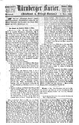 Nürnberger Kurier (Nürnberger Friedens- und Kriegs-Kurier) Mittwoch 7. November 1860