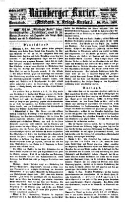 Nürnberger Kurier (Nürnberger Friedens- und Kriegs-Kurier) Samstag 10. November 1860