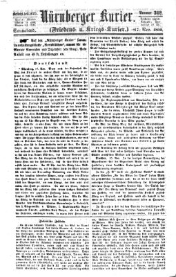 Nürnberger Kurier (Nürnberger Friedens- und Kriegs-Kurier) Samstag 17. November 1860