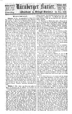 Nürnberger Kurier (Nürnberger Friedens- und Kriegs-Kurier) Donnerstag 22. November 1860