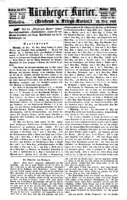 Nürnberger Kurier (Nürnberger Friedens- und Kriegs-Kurier) Donnerstag 29. November 1860