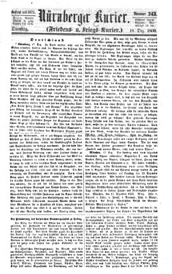 Nürnberger Kurier (Nürnberger Friedens- und Kriegs-Kurier) Dienstag 18. Dezember 1860