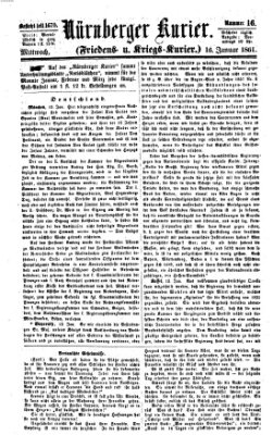 Nürnberger Kurier (Nürnberger Friedens- und Kriegs-Kurier) Mittwoch 16. Januar 1861