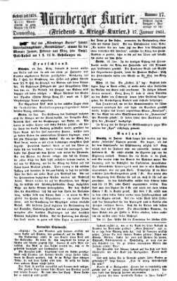 Nürnberger Kurier (Nürnberger Friedens- und Kriegs-Kurier) Donnerstag 17. Januar 1861