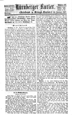 Nürnberger Kurier (Nürnberger Friedens- und Kriegs-Kurier) Freitag 18. Januar 1861