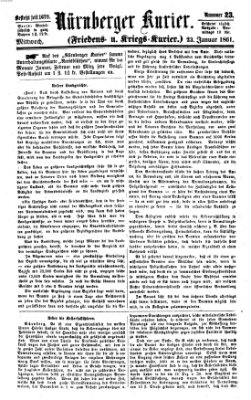 Nürnberger Kurier (Nürnberger Friedens- und Kriegs-Kurier) Mittwoch 23. Januar 1861