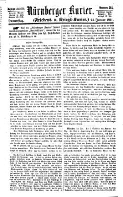 Nürnberger Kurier (Nürnberger Friedens- und Kriegs-Kurier) Donnerstag 24. Januar 1861