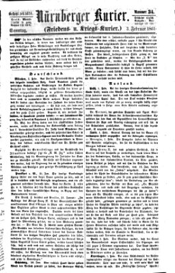 Nürnberger Kurier (Nürnberger Friedens- und Kriegs-Kurier) Sonntag 3. Februar 1861