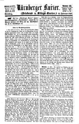 Nürnberger Kurier (Nürnberger Friedens- und Kriegs-Kurier) Dienstag 12. Februar 1861