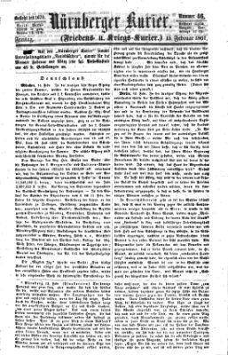 Nürnberger Kurier (Nürnberger Friedens- und Kriegs-Kurier) Freitag 15. Februar 1861