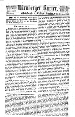 Nürnberger Kurier (Nürnberger Friedens- und Kriegs-Kurier) Mittwoch 20. Februar 1861