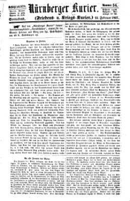 Nürnberger Kurier (Nürnberger Friedens- und Kriegs-Kurier) Samstag 23. Februar 1861