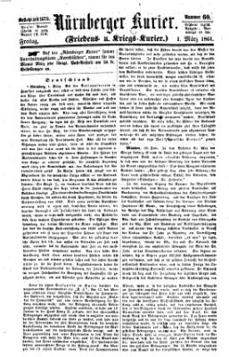 Nürnberger Kurier (Nürnberger Friedens- und Kriegs-Kurier) Freitag 1. März 1861