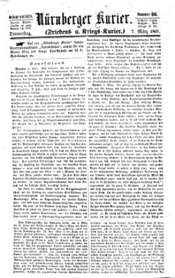 Nürnberger Kurier (Nürnberger Friedens- und Kriegs-Kurier) Donnerstag 7. März 1861