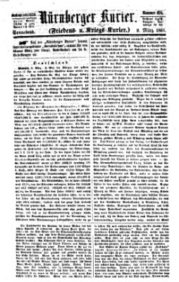 Nürnberger Kurier (Nürnberger Friedens- und Kriegs-Kurier) Samstag 9. März 1861