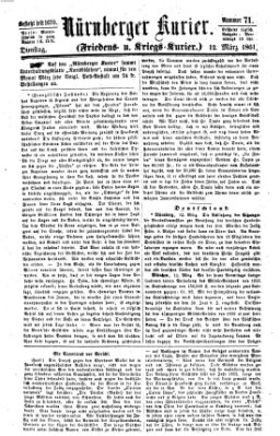 Nürnberger Kurier (Nürnberger Friedens- und Kriegs-Kurier) Dienstag 12. März 1861