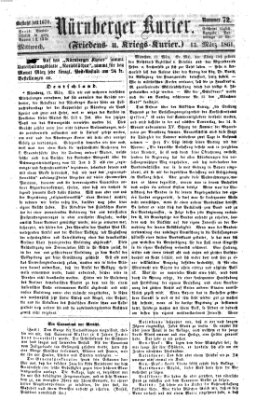 Nürnberger Kurier (Nürnberger Friedens- und Kriegs-Kurier) Mittwoch 13. März 1861