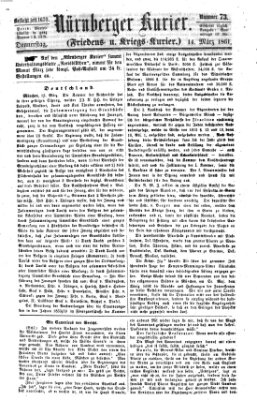 Nürnberger Kurier (Nürnberger Friedens- und Kriegs-Kurier) Donnerstag 14. März 1861