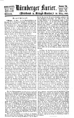 Nürnberger Kurier (Nürnberger Friedens- und Kriegs-Kurier) Mittwoch 20. März 1861