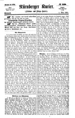 Nürnberger Kurier (Nürnberger Friedens- und Kriegs-Kurier) Mittwoch 1. Mai 1861