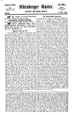 Nürnberger Kurier (Nürnberger Friedens- und Kriegs-Kurier) Freitag 3. Mai 1861