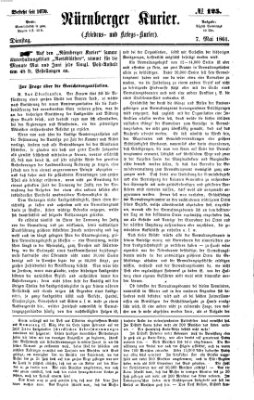 Nürnberger Kurier (Nürnberger Friedens- und Kriegs-Kurier) Dienstag 7. Mai 1861