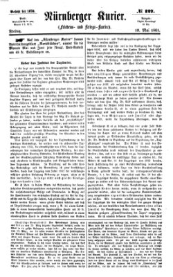 Nürnberger Kurier (Nürnberger Friedens- und Kriegs-Kurier) Freitag 10. Mai 1861