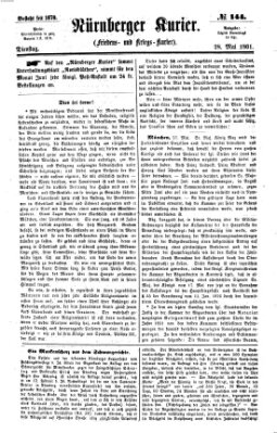 Nürnberger Kurier (Nürnberger Friedens- und Kriegs-Kurier) Dienstag 28. Mai 1861