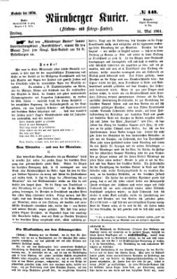 Nürnberger Kurier (Nürnberger Friedens- und Kriegs-Kurier) Freitag 31. Mai 1861