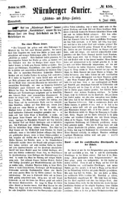 Nürnberger Kurier (Nürnberger Friedens- und Kriegs-Kurier) Samstag 8. Juni 1861