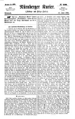 Nürnberger Kurier (Nürnberger Friedens- und Kriegs-Kurier) Mittwoch 12. Juni 1861