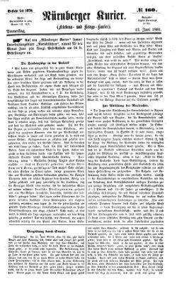 Nürnberger Kurier (Nürnberger Friedens- und Kriegs-Kurier) Donnerstag 13. Juni 1861