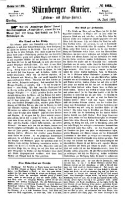 Nürnberger Kurier (Nürnberger Friedens- und Kriegs-Kurier) Dienstag 18. Juni 1861