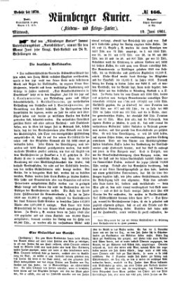 Nürnberger Kurier (Nürnberger Friedens- und Kriegs-Kurier) Mittwoch 19. Juni 1861