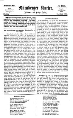 Nürnberger Kurier (Nürnberger Friedens- und Kriegs-Kurier) Freitag 21. Juni 1861