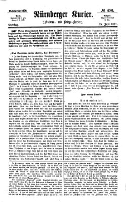 Nürnberger Kurier (Nürnberger Friedens- und Kriegs-Kurier) Dienstag 25. Juni 1861