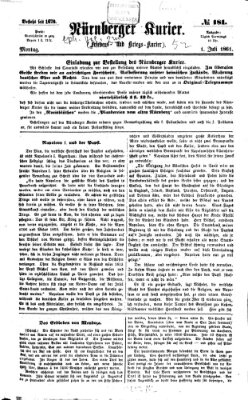 Nürnberger Kurier (Nürnberger Friedens- und Kriegs-Kurier) Montag 1. Juli 1861