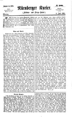 Nürnberger Kurier (Nürnberger Friedens- und Kriegs-Kurier) Montag 8. Juli 1861